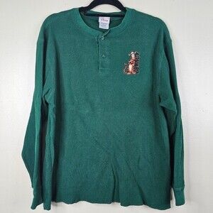 Disney Green waffle knit thermal Tigger long sleeve size medium